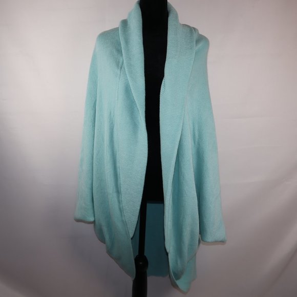 Layers by Lizden Marvelush Turquoise Knit Cocoon Hem Cardigan Women's Size XL/1X - Picture 8 of 12